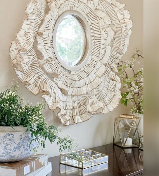 Palecek Coco Ruffle Mirror by Lisa Furtado Interiors