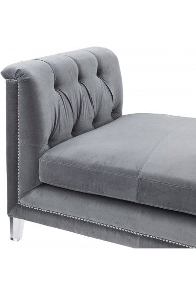 Grey Velvet Loveseat Bench – Luxe Furniture Inc