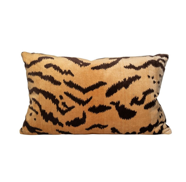 Tigre Pillow - Black & Brown Velvet