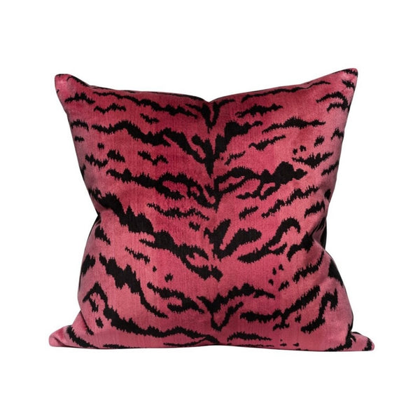 Tigre Pillow - Red & Black Velvet