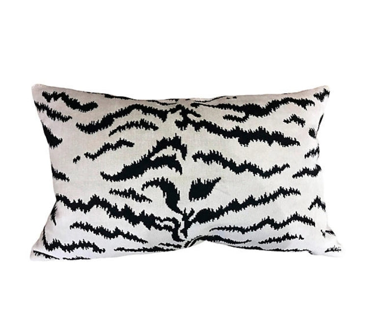 Tigre Pillow - Black & White Velvet